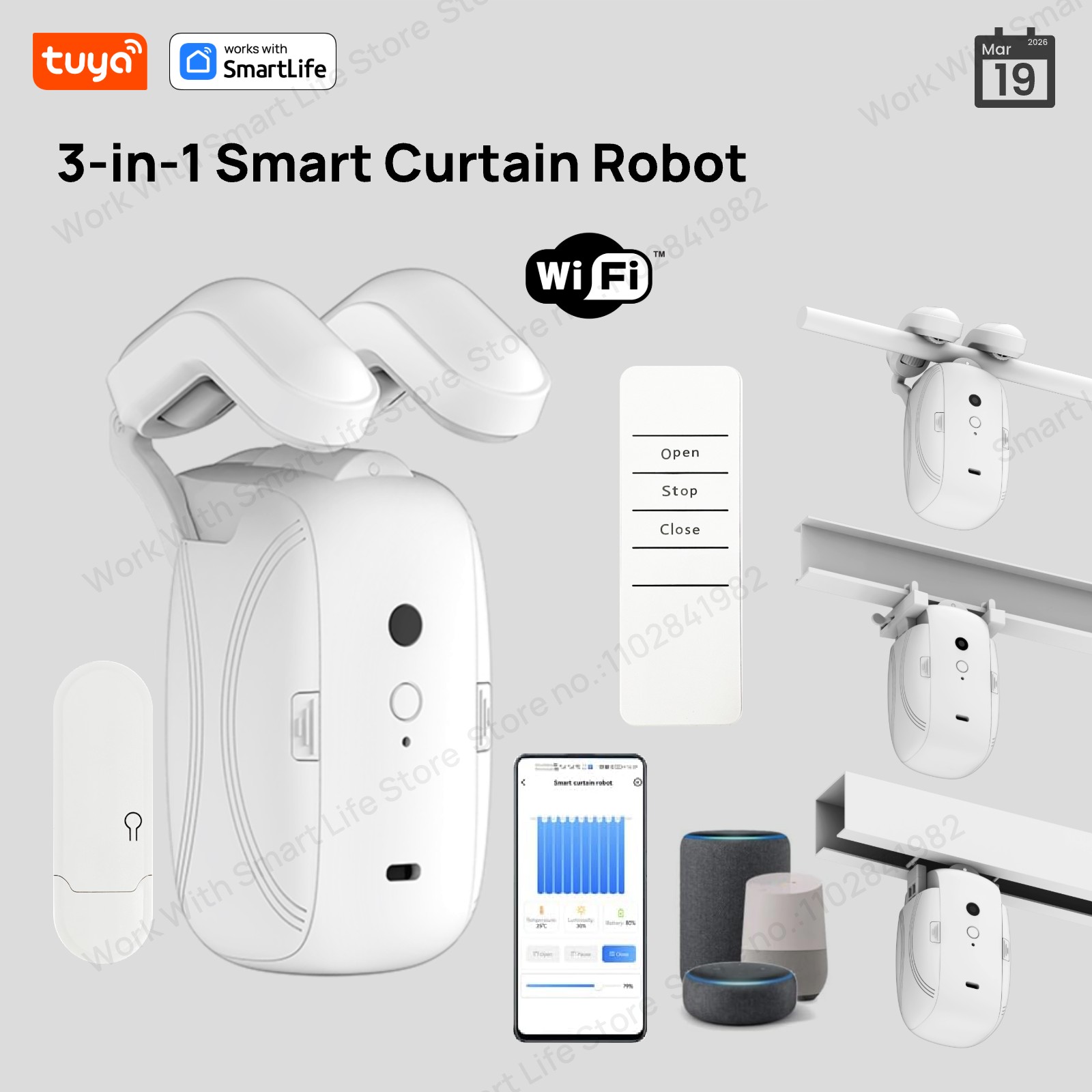 Smart Home Living - 1/2PCS Tuya Smart WiFi Curtain Robot