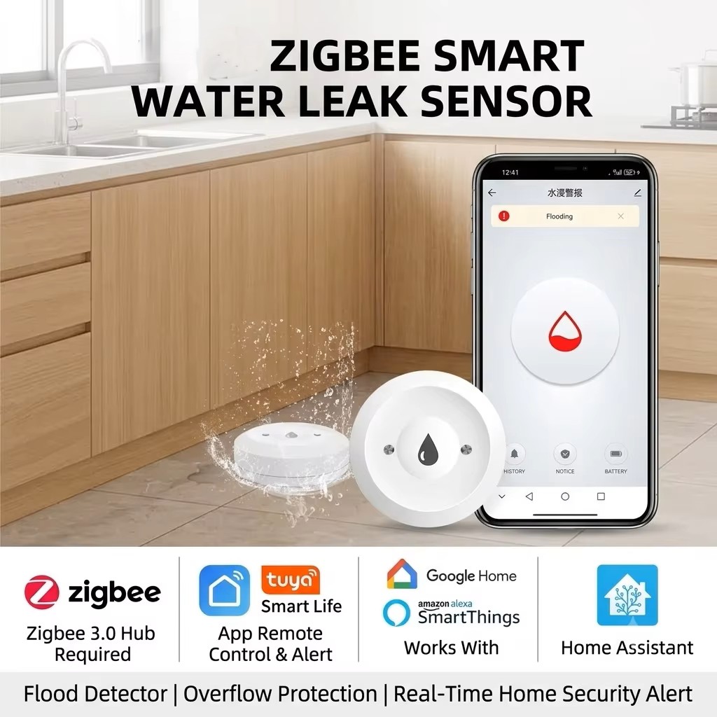 Smart Home Tablet - ZigBee 3.0 Smart Water Leak Sensor