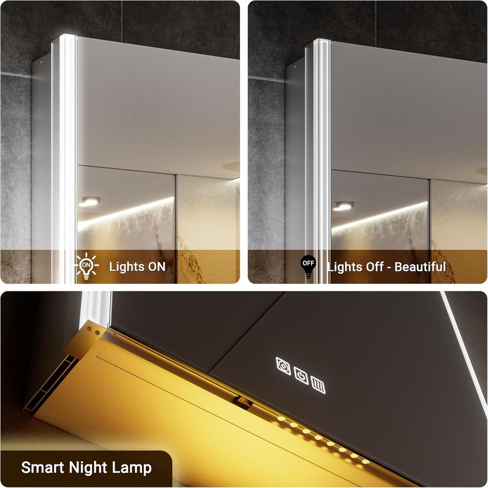 20x32 Lighted Medicine Cabinet - Smart Home Living 评论和价格