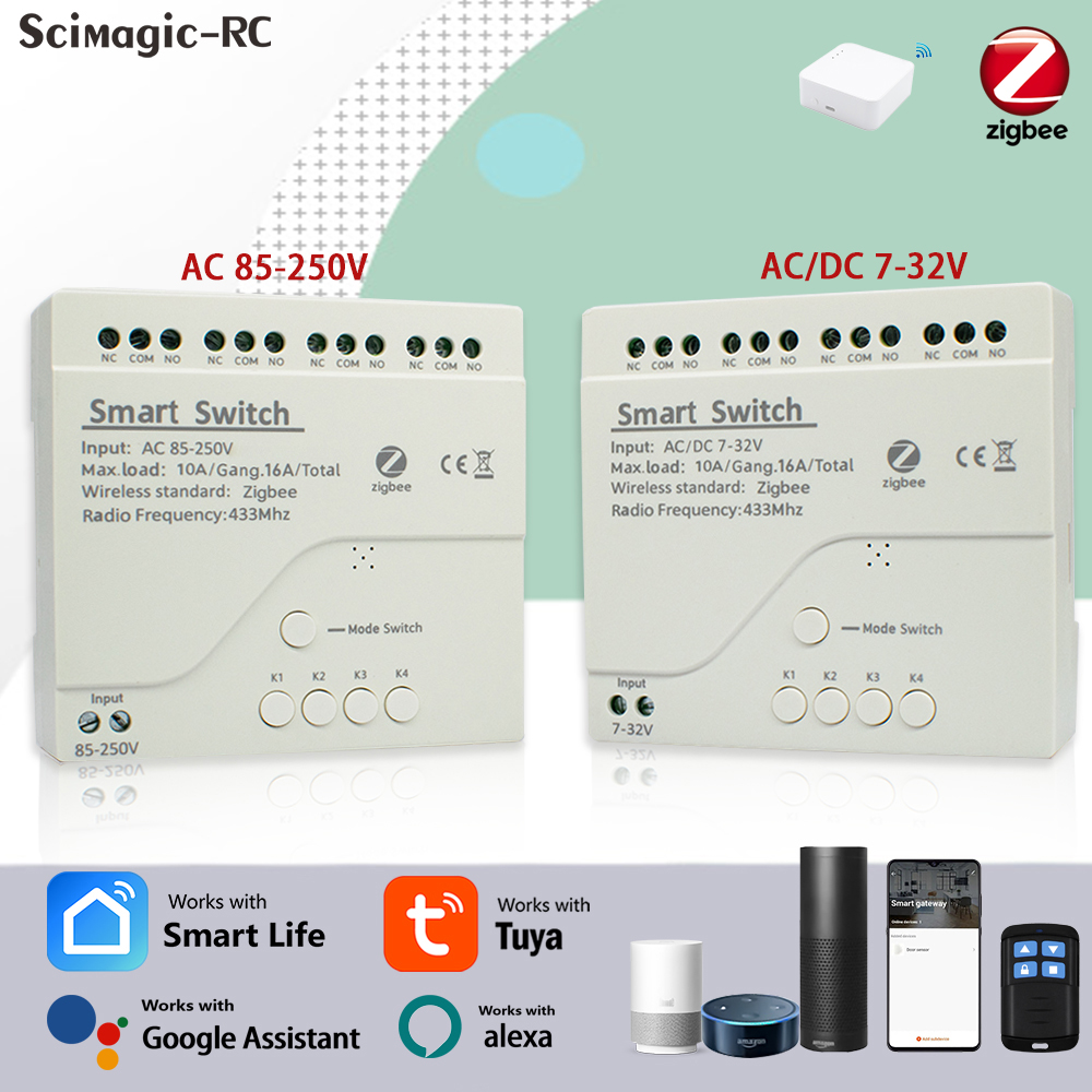 4CH Zigbee Tuya Smart Home Rel - Smart Home Google Assistant 评论和价格