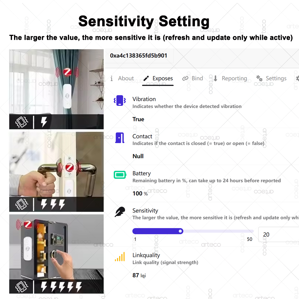 Smart ZigBee 3.0 Vibration Sen - Smart Home Features 评论和价格