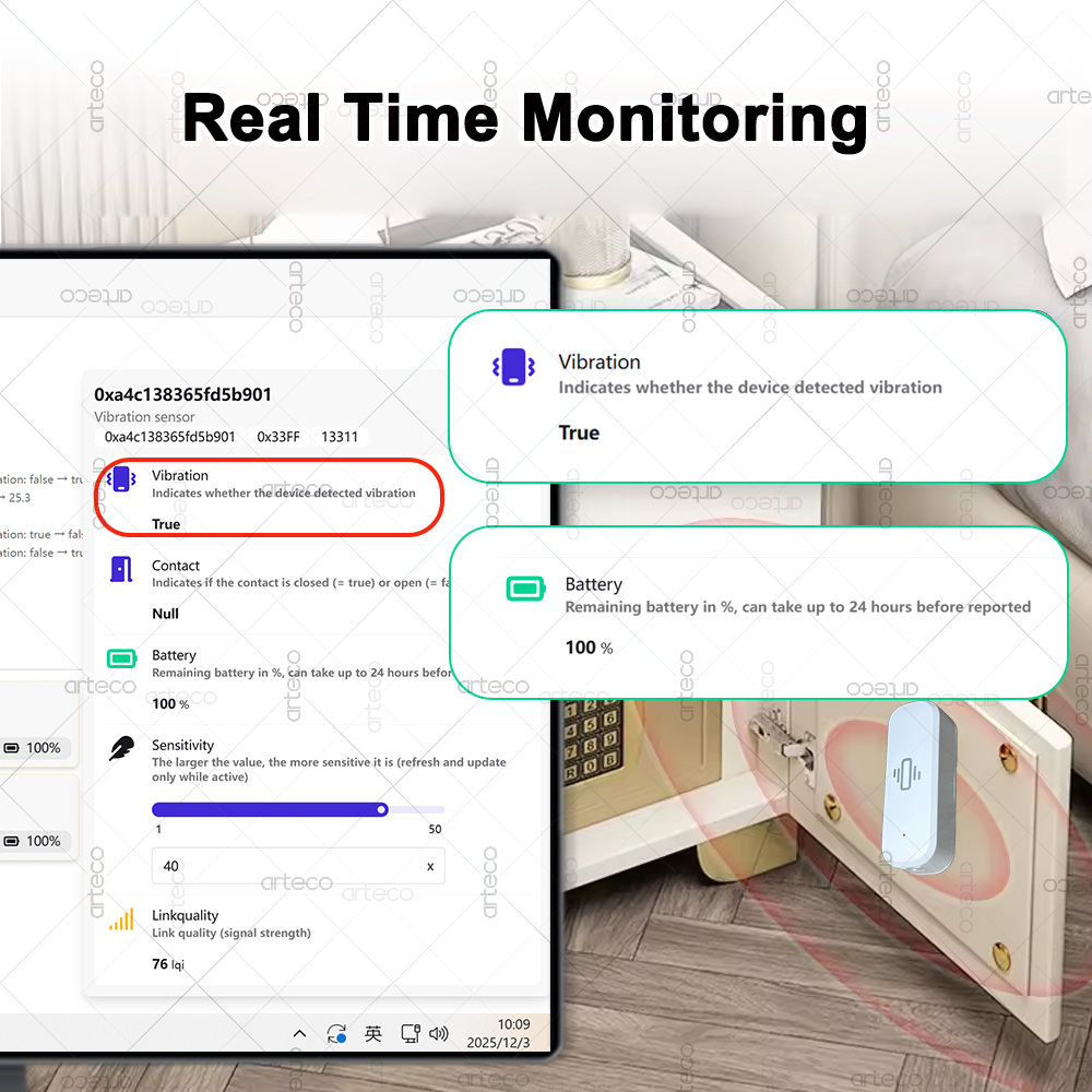 Smart ZigBee 3.0 Vibration Sen - Smart Home Features 评论和价格