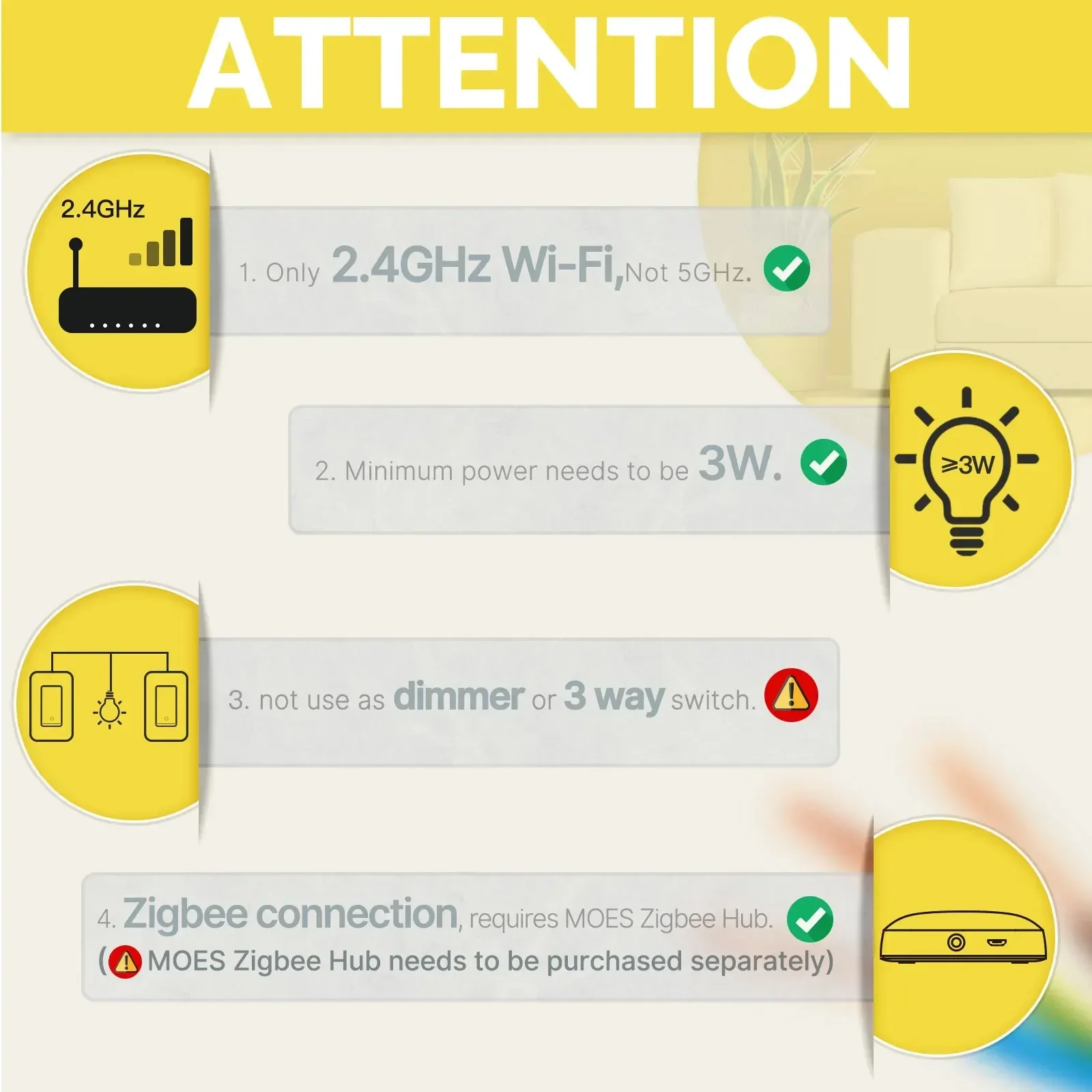 MOES Tuya ZigBee US Smart Ligh - Smart Home Ikea 评论和价格