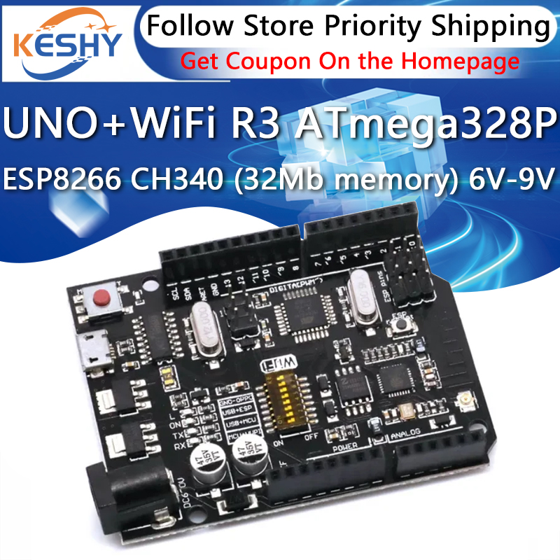 UNO+WiFi R3 ATmega328P+ESP8266 - Smart Home Esp8266 评论和价格
