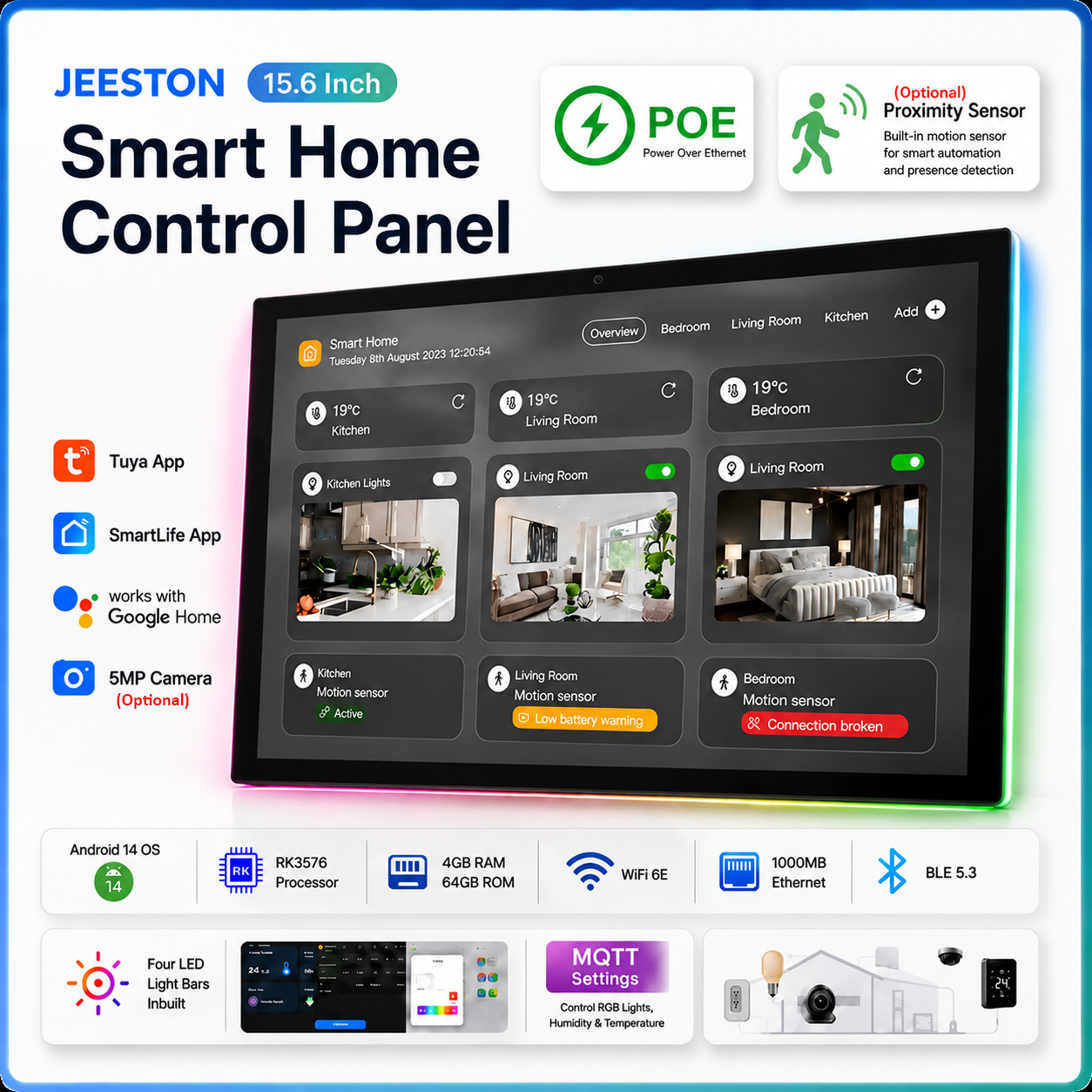 15.6 Inch InWall Smart Home Co - Smart Home Mqtt 评论和价格